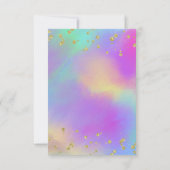 金ゴールド斑点水彩フローラユニコーン誕生日 招待状 (裏面)