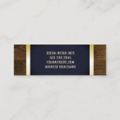 金ゴールド斑点 |ダークブルー金ゴールドメタルウッドトリム スキニー名刺 (裏面)