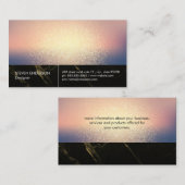 金ゴールド斑点 |黒い大理石トリム 名刺 (正面/裏面)