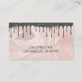 金ゴールド料理用ナイフ |ピンクの大理石とアイシング 名刺 (裏面)