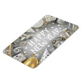 金ゴールド新年パーティー新年クリップアート金ゴールドパー マグネット (左側)