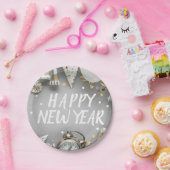 金ゴールド新年パーティー新年クリップアート ペーパープレート (パーティー)