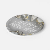 金ゴールド新年パーティー新年クリップアート ペーパープレート (アングル)