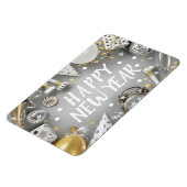 金ゴールド新年パーティー新年クリップアート マグネット (左側)