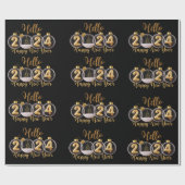 金ゴールド新年 ラッピングペーパー (フラット)