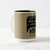 金ゴールド新職おめでとう ツートーンマグカップ (正面左)