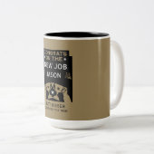 金ゴールド新職おめでとう ツートーンマグカップ (正面右)