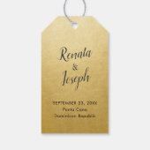 金ゴールド旅行テーマ飛行機航跡の好意 ギフトタグ (裏面)