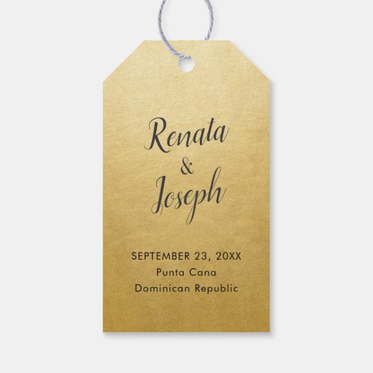 金ゴールド旅行テーマ飛行機航跡の好意 ギフトタグ (裏面)