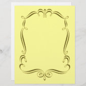 金ゴールド旋回フレームデザインスクラップブック紙 (正面/裏面)