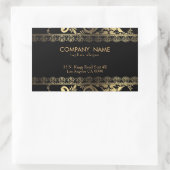 金ゴールド旋回レース 長方形シール (バッグ)