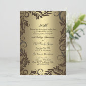 金ゴールド旋回50周年記結婚念招待状 招待状 (スタンド正面)