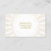 金ゴールド日が差すことオン白インテリアデザイナ 名刺 (正面)