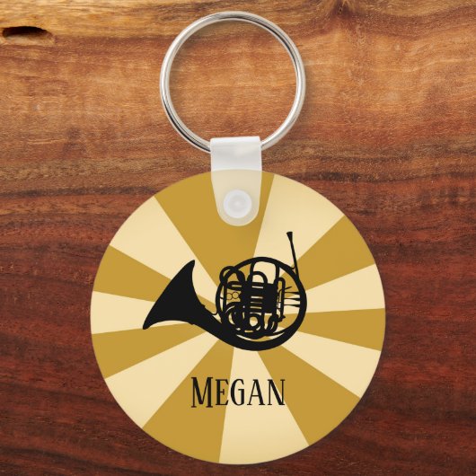 金ゴールド日が差すことフランスのホーンブラスミュージック楽器 キーホルダー (裏面)