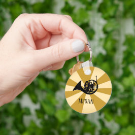 金ゴールド日が差すことフランスのホーンブラスミュージック楽器 キーホルダー