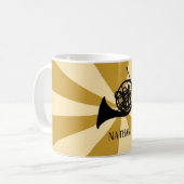 金ゴールド日が差すことフランスのホーンブラスミュージック楽器 コーヒーマグカップ (正面左)