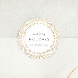 金ゴールド日が差すことフレームアートデコハッピーホリデイズ ラウンドシール