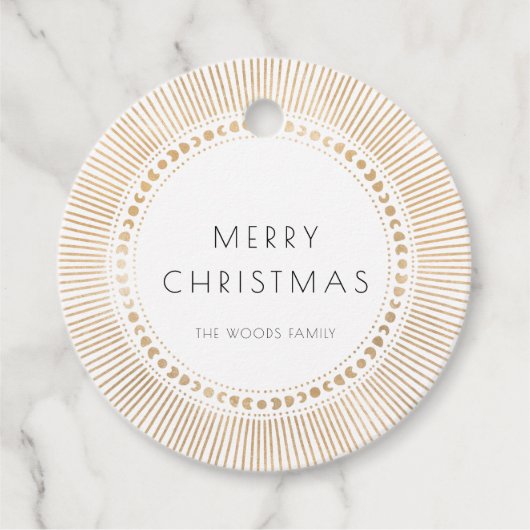 金ゴールド日が差すことフレームアートデコメリークリスマス フェイバータグ (正面)