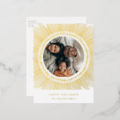 金ゴールド日が差すことフレームアートデコ家族写真 箔シーズンポストカード (正面/裏面)