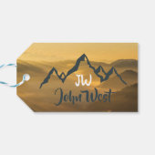 金ゴールド日の個人用山モノグラム ギフトタグ (裏面横)