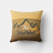 金ゴールド日の個人用山モノグラム クッション (裏面)