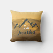 金ゴールド日の個人用山モノグラム クッション (正面)