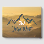 金ゴールド日の個人用山モノグラム ゲストブック (裏面)