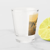 金ゴールド日の個人用山モノグラム ショットグラス (左)