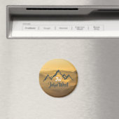 金ゴールド日の個人用山モノグラム マグネット (インサイチュ (食洗機))