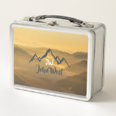 金ゴールド日の個人用山モノグラム メタルランチボックス (正面)