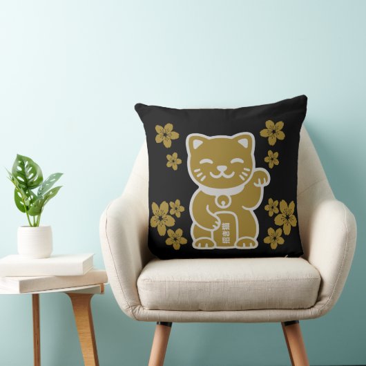 金ゴールド日本の招き猫 クッション (椅子)