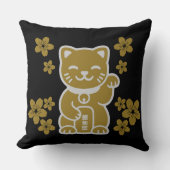 金ゴールド日本の招き猫 クッション (正面)