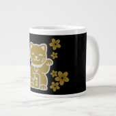 金ゴールド日本の招き猫 ジャンボコーヒーマグカップ (正面右)