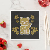 金ゴールド日本の招き猫 スタンダードランチョンナプキン (インサイチュ)