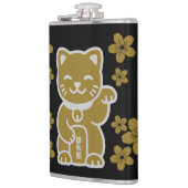 金ゴールド日本の招き猫 フラスク (左)