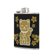 金ゴールド日本の招き猫 フラスク (左)