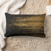金ゴールド日除けブラック抽象芸術腰枕 ランバークッション (ブランケット)