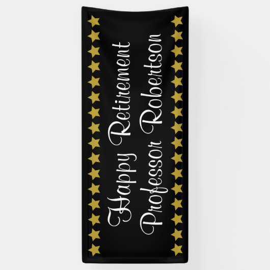 金ゴールド星とシンプルのエレガント幸福な退職 横断幕 (縦)