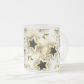 金ゴールド星とシームレス フロストグラスマグカップ (正面右)
