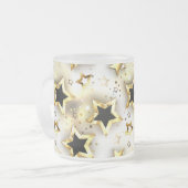 金ゴールド星とシームレス フロストグラスマグカップ (正面左)