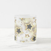 金ゴールド星とシームレス フロストグラスマグカップ (中央)