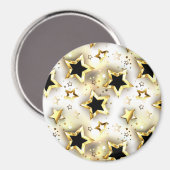 金ゴールド星とシームレス マグネット (正面/裏面)