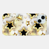 金ゴールド星とシームレス Case-Mate iPhoneケース (裏面 (横))