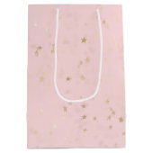 金ゴールド星とドット16誕生日中抱き枕 ミディアムペーパーバッグ (裏面)