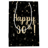 金ゴールド星とドット30thバースデーミディアム抱き枕 ミディアムペーパーバッグ (正面)