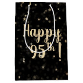 金ゴールド星とドット95誕生日中抱き枕 ミディアムペーパーバッグ (正面)