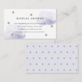 金ゴールド星とラベンダークラウドディスプレイシャワー エンクロージャーカード (正面/裏面)