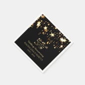 金ゴールド星と数 スタンダードカクテルナプキン (角)