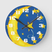 金ゴールド星と月 ラウンド壁時計 (正面)