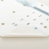 金ゴールド星と雲の青い少年の月次マイルストーン シェルパブランケット (3/4)